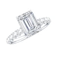 thumbnail image 1 of Lab Grown Diamond Art Deco Engagement Ring - 1.8 Carat - Emerald Cut - EF-VS Grade, 925 Sterling Silver, US 4.00, 1 of 9