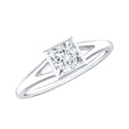 thumbnail image 1 of Rosec Jewels Lab Grown Diamond Bezel Setting Engagement Ring, EF-VS Quality, 14K White Gold, US 7.50, 1 of 8