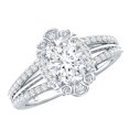 thumbnail image 1 of Rosec Jewels Lab Grown Diamond Vintage Engagement Ring - 6x8 mm Oval - EF-VS Grade, 14K White Gold, US 9.50, 1 of 8