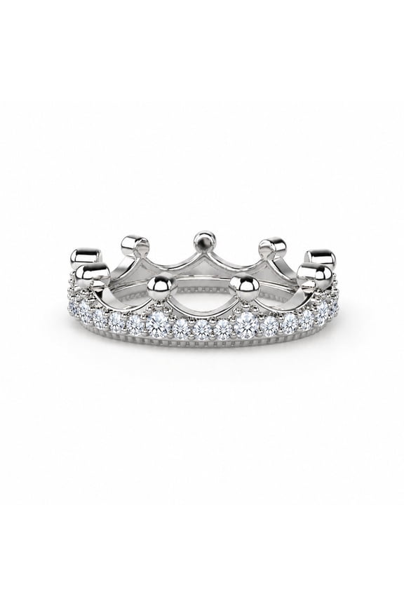 Lab Grown Diamond Crown Engagement Ring for Women 925 Sterling Silver Princess Tiara Wedding Promise Ring Gift