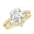 thumbnail image 1 of Rosec Jewels Lab Grown Diamond Designer Engagement Ring with Wedding Band Set - EF-VS Quality, 14K Yellow Gold, US 7.00, 1 of 8