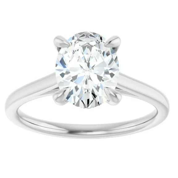 Lab Grown Diamond Engagement Ring 2 Carat Oval Solitaire
