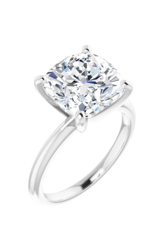 Lab Grown Diamond Engagement Ring Cushion Cut Solitaire