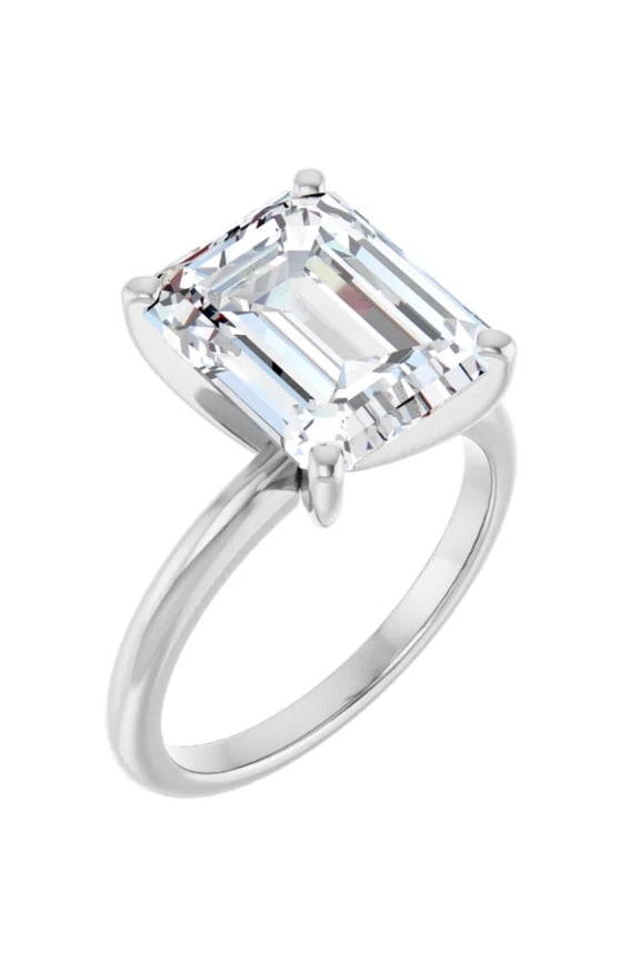 Lab Grown Diamond Engagement Ring Emerald Cut Solitaire