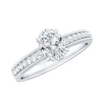 thumbnail image 1 of Rosec Jewels Lab Grown Diamond Engagement Ring Oval 5x7 mm - EF-VS Quality Certified, 925 Sterling Silver, US 4.00, 1 of 8