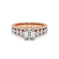 thumbnail image 1 of Lab Grown Diamond Engagement Ring For Women | 2 Carat IGI Certified Emerald Shape FG-VS Center Diamond | 14K Rose Gold | Eos Spark Ring Friendly Diamonds, 1 of 5