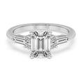 thumbnail image 1 of Lab Grown Diamond Engagement Ring For Women | 2 Carat IGI Certified Emerald Shape FG-VS Center Diamond | 14K Rose Gold | Helia Tapered Baguette Ring Friendly Diamonds, 1 of 5