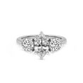 thumbnail image 1 of Lab Grown Diamond Engagement Ring For Women | 3 Carat IGI Certified Marquise Shape FG-VS Center Diamond | 14K White Gold | Artemis Round Three Stone Ring Friendly Diamonds, 1 of 5