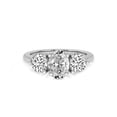 thumbnail image 1 of Lab Grown Diamond Engagement Ring For Women | 3 Carat IGI Certified Oval Shape FG-VS Center Diamond | 14K Rose Gold | Artemis Round Three Stone Ring Friendly Diamonds, 1 of 5