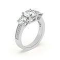thumbnail image 1 of Lab Grown Diamond Engagement Ring For Women | 3 Carat IGI Certified Round Shape FG-VS Center Diamond | 14K Rose Gold | Desdemona Round Three Stone Ring Friendly Diamonds, 1 of 6
