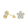 thumbnail image 1 of Lab Grown Diamond Fashion Earrings | 4 Carat IGI Certified Pear Shape | Daisy Flower Fashion Earrings | 14K Yellow Gold&nbsp; FG-VS Quality, 1 of 5