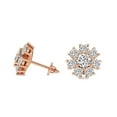 thumbnail image 1 of Lab Grown Diamond Fashion Earrings | 6 Carat IGI Certified Round Shape | Magnolia Flower Fashion Lab Diamond Stud Earrings | 14K Rose Gold&nbsp; FG-VS Quality, 1 of 5