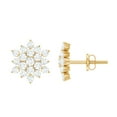 thumbnail image 1 of Rosec Jewels Lab Grown Diamond Flower Earrings with Screw on Backs - EF-VS Grade, 14K Yellow Gold, 1 of 8