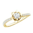 thumbnail image 1 of Rosec Jewels Lab Grown Diamond Flower Engagement Ring for Women, EF-VS Quality - with Jewelry Box, 10K Yellow Gold, US 5.50, 1 of 9