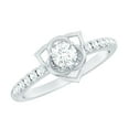 thumbnail image 1 of Rosec Jewels Lab Grown Diamond Flower Promise Ring for Engagement (EF-VS Quality Certified), 925 Sterling Silver, US 7.00, 1 of 9