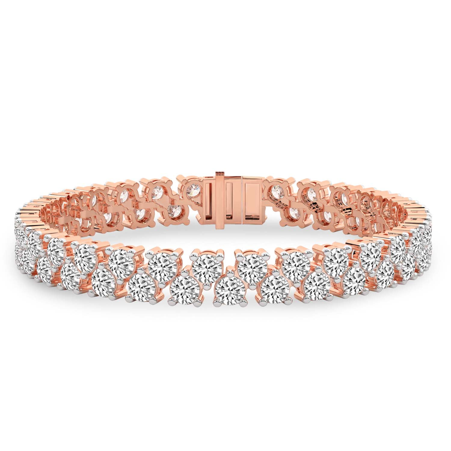 SUTTONRAL 14K Rose Gold Tennis Bracelet With Pink Moissanite - 7 Inch Women's Bracelet, Perfect Gift