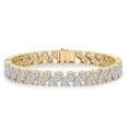thumbnail image 1 of Lab Grown Diamond IGI Certified 14K Yellow Gold Tennis Bracelet For Women 15 Carat | Isidora Round Double Row Lab Diamond Tennis Bracelet | FG-VS1-VS2 Quality, 1 of 6