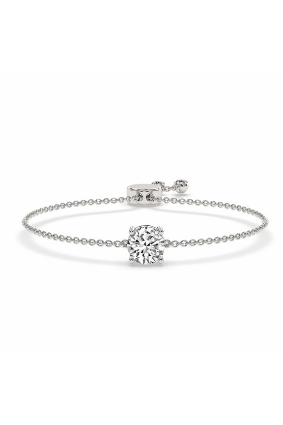 Lab Grown Diamond Paula Round Fashion Bracelet For Women | 2 Carat FG-VS Quality IGI Certified | 14K White Gold | Friendly Diamonds
