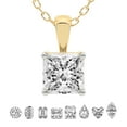thumbnail image 1 of Lab Grown Diamond Pendant Necklace For Women | 1 Carat IGI Certified Princess Shape FG-VS | Solitaire Pendant Necklace 18K Yellow Gold | Martina Solitaire, 1 of 6
