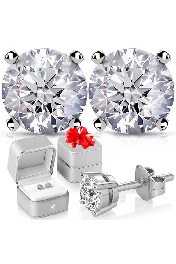 Diamond Stud Earrings for Women And Men 1 Carat Lab Created IGI Certified 925 Sterling Silver Studs with Platinum Plating G-H SI 1 Jewelry Gifts For Anniversary Wedding Birthday Gifts for Her