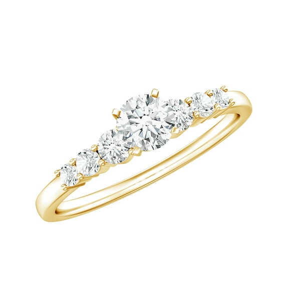 Rosec Jewels Lab Grown Diamond Promise Engagement Ring, EF-VS Quality - Ready To Gift, 14K Yellow Gold, US 3.00