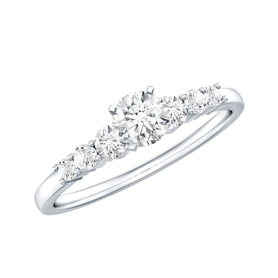Rosec Jewels Lab Grown Diamond Promise Engagement Ring, EF-VS Quality - Ready To Gift, 18K White Gold, US 4.00