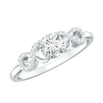 Rosec Jewels Certified 5MM Lab Grown Diamond Solitaire Promise Ring for Her, EF-VS Quality, 925 Sterling Silver, US 4.00