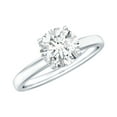 thumbnail image 1 of Lab Grown Diamond Solitaire Engagement Ring 7 mm - EF-VS Quality Certified, 925 Sterling Silver, US 4.00, 1 of 9