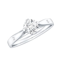 Rosec Jewels Lab Grown Diamond Solitaire Promise Ring - Half Carat - Cathedral Setting Ring, 925 Sterling Silver, US 4.00
