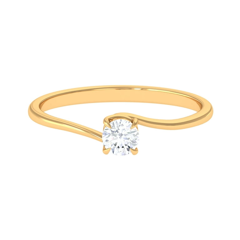 14k White Gold Lab Grown Diamond ByPass Band Solitaire Promise Ring 14k White Gold Lab Grown Diamond ByPass Band Solitaire Promise Ring
