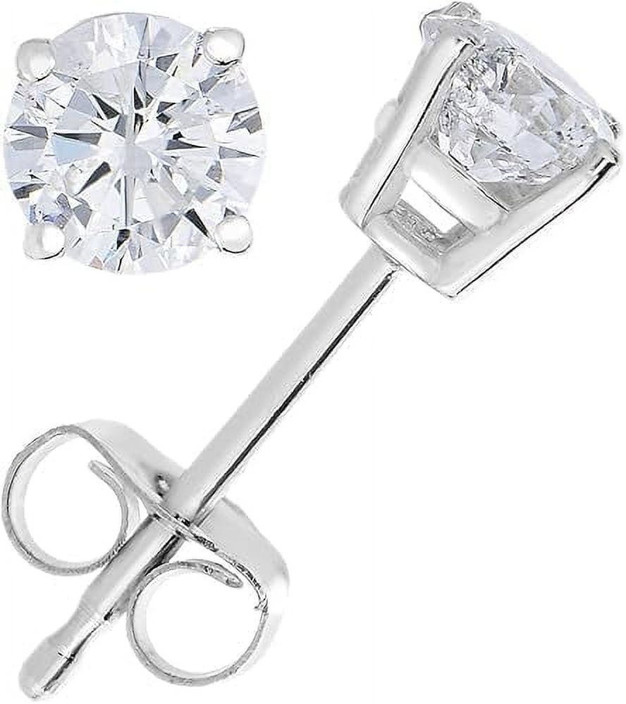 RAKSHITA ENTERPRISES Lab Grown Diamond Stud Earrings 14K White Gold VS1 Clarity for Women in Round Prong Set