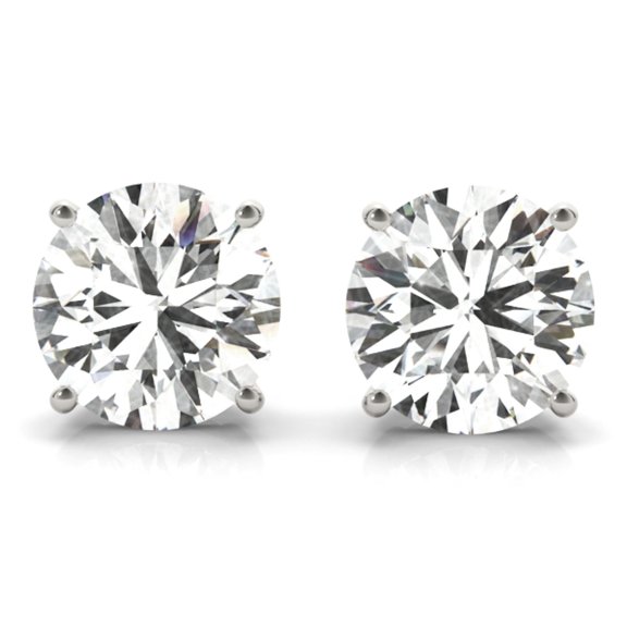 Lab Grown Diamond Stud Solitaire Earrings IGI Certified for Women(F, VS2) | Pushback Closure | Dailywear Collection 1.00 CTS 14K White Gold
