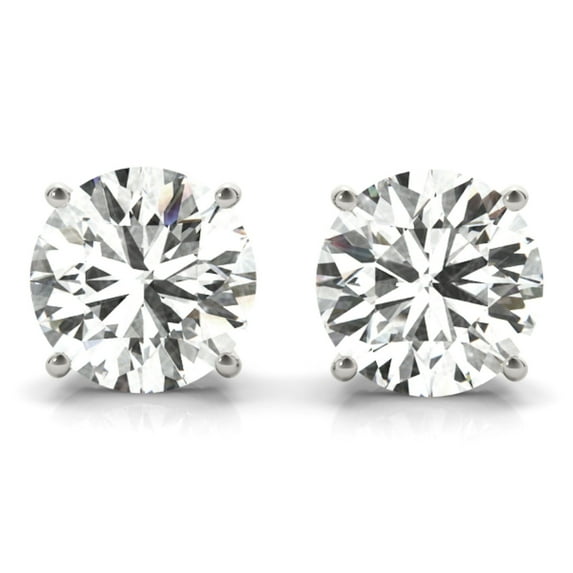Lab Grown Diamond Stud Solitaire Earrings IGI Certified for Women(F, VS2) | Pushback Closure | Dailywear Collection 4.00 CTS 14K White Gold