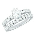 thumbnail image 1 of Rosec Jewels Lab Grown Diamond Teardrop Engagement Ring with Wedding Band - EF-VS Quality, 18K White Gold, US 5.50, 1 of 8