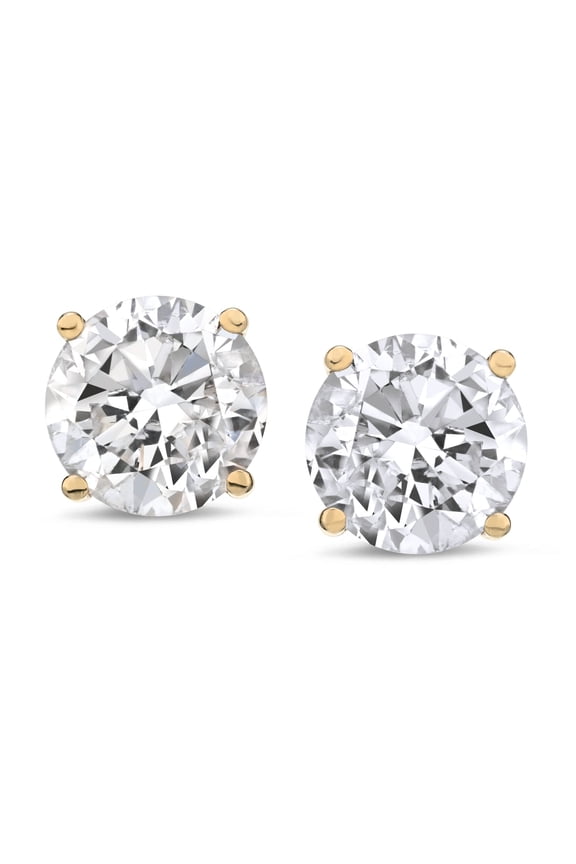 CERTIFIED 1 to 12 Carat LAB GROWN Solitaire Diamond Stud Earrings Round Cut 4 Prong Screw Back (F-G Color, VS1-VS2 Eye Clean Clarity)