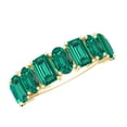 thumbnail image 1 of Rosec Jewels Lab Grown Emerald Half Eternity Ring for Women (AAAA Grade), 14K Yellow Gold, US 12.00, 1 of 8