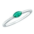 thumbnail image 1 of Rosec Jewels Certified Lab Grown Emerald Promise Ring for Women - 4X8 mm - Marquise Emerald Ring - AAAA Quality - Ready to Gift, 10K White Gold, US 5.50, 1 of 9