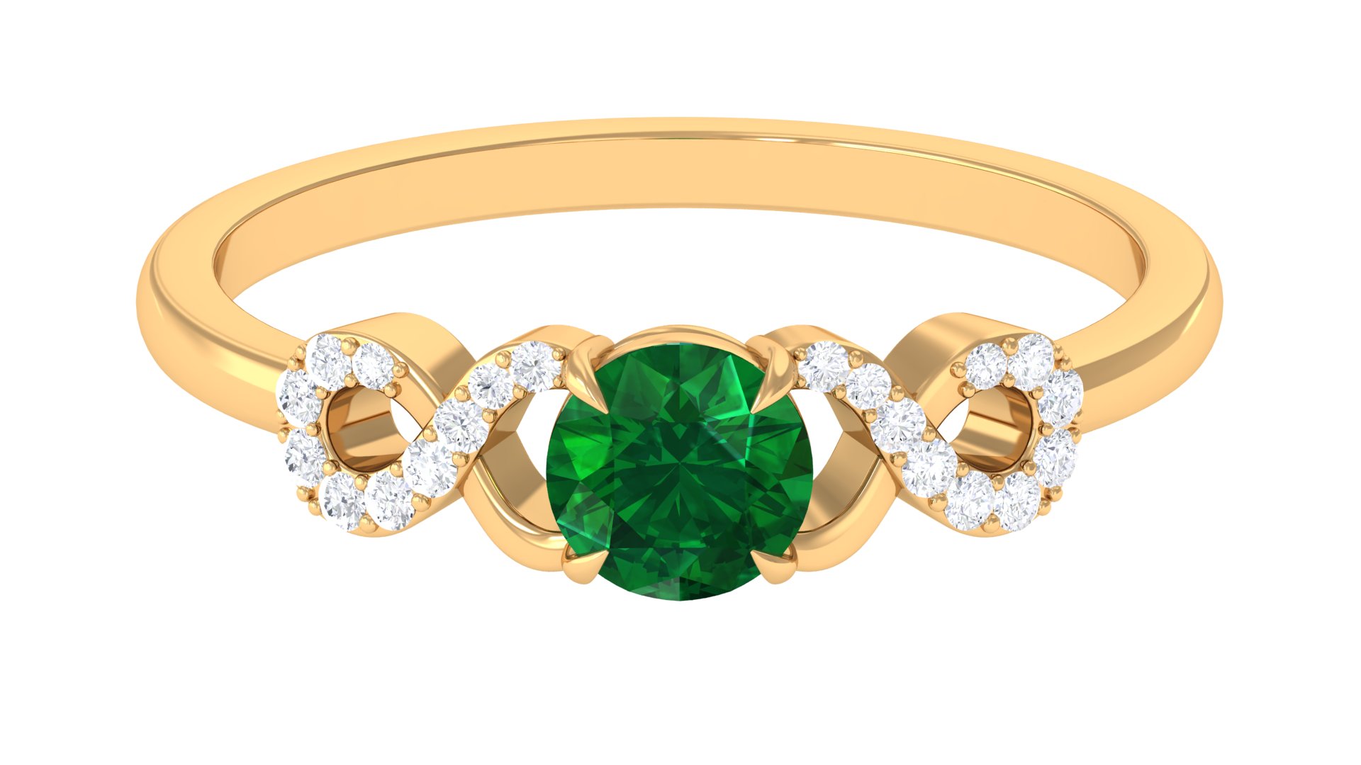 Lab Grown Emerald Ring with Diamond Dainty Promise Ring AAAA Grade