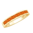 thumbnail image 1 of Rosec Jewels Lab Grown Orange Sapphire Half Eternity Ring for Women (AAAA Quality), 14K Yellow Gold, US 8.00, 1 of 8
