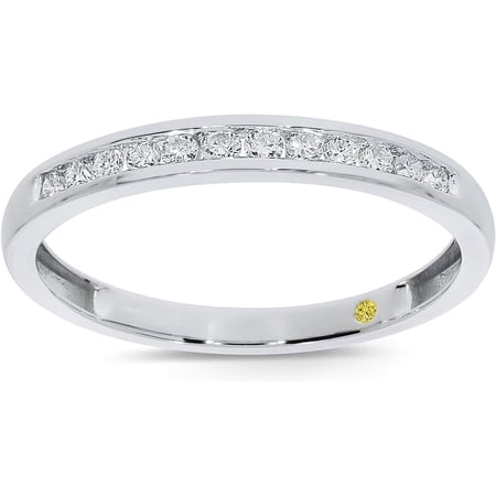 La Joya Lab Grown Channel Set Diamond Band | Real 10k White Gold 1/2 CTW Women's Wedding Rings | Size 9