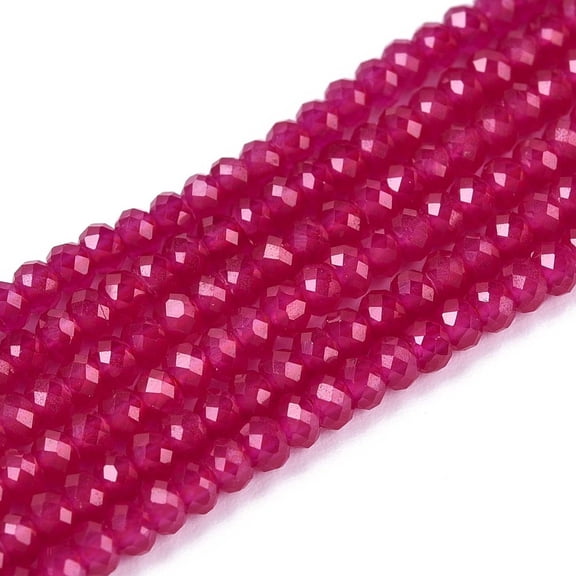 Lab Grown Red Corundum Beads Strands Faceted Rondelle 2~2.5x1.5mm Hole: 0.5mm about 239~241pcs/strand 15.35 inch(39cm)