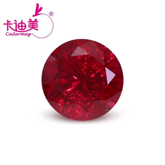 20pcs 5mm Lab Grown Ruby With Inclusions Pegion Blood Red Loose Stone Round Shape Jewelry Making DIY
