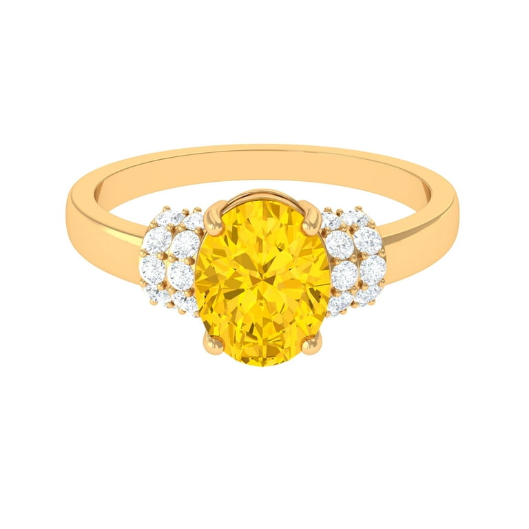 Yellow sapphire on sale ring women