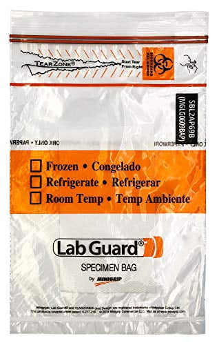 Lab Guard SBL2AP69B Polyethylene (LDPE/LLDPE Blend) Specimen Bag with ...