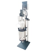 Lab Jacketed Glass Reactor 220V 5L Double-Layer Chemical Reaction Vessel Digital Display