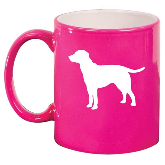 Lab Labrador Retriever Ceramic Coffee Mug Tea Cup Gift (11oz Hot Pink)