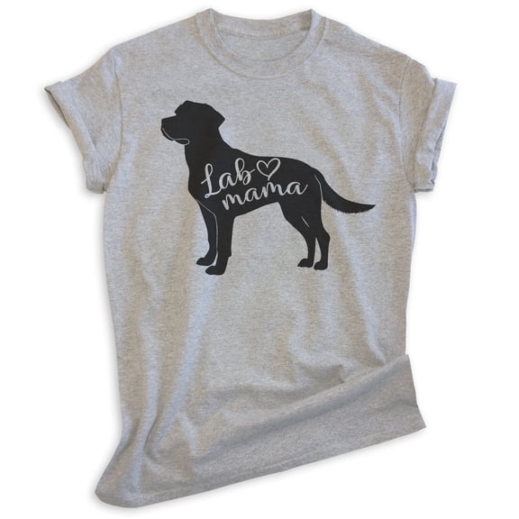 Lab Mama T-shirt, Unisex Women's Shirt, Labrador Retriever, Lab Owner, Best Dog Mama Gift, Heather Gray, Small