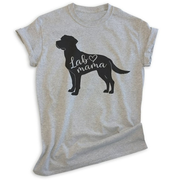 Lab Mama T-shirt, Unisex Women's Shirt, Labrador Retriever, Lab Owner, Best Dog Mama Gift, Heather Gray, XX-Large