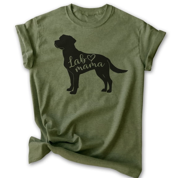 Lab Mama T-shirt, Unisex Women's Shirt, Labrador Retriever, Lab Owner, Best Dog Mama Gift, Heather Military Green, Medium