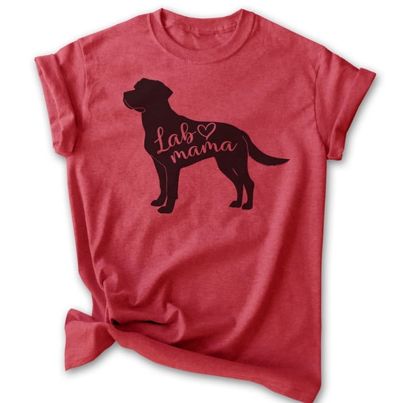 Lab Mama T-shirt, Unisex Women's Shirt, Labrador Retriever, Lab Owner, Best Dog Mama Gift, Heather Red, Medium